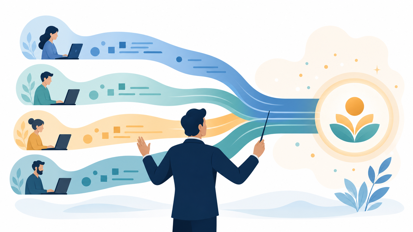 Abstract orchestration with parallel workers